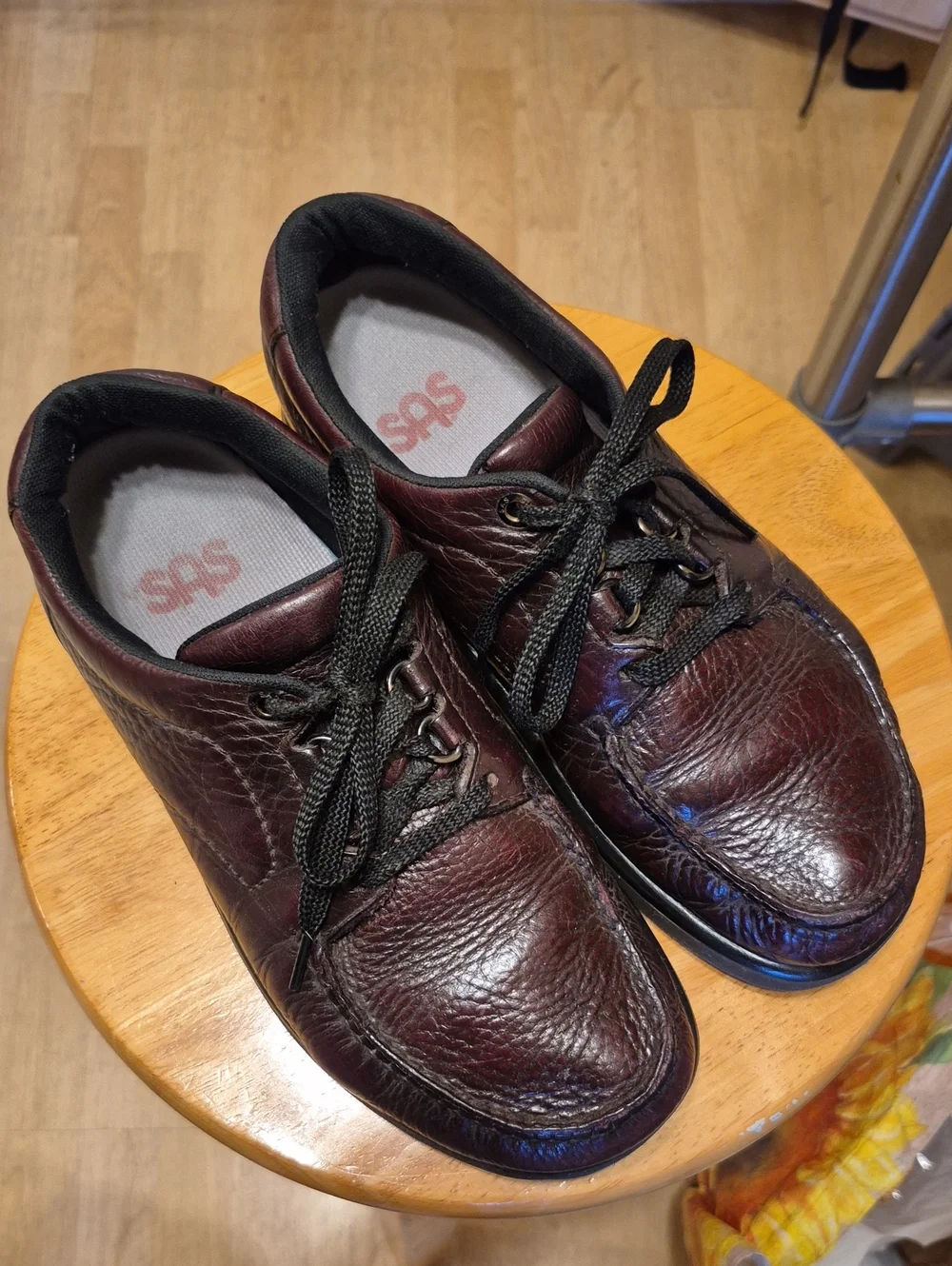 SAS Brown Maroon Leather Shoes